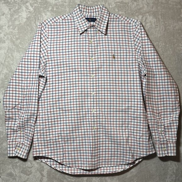 Ralph Lauren Colored Pony White Red Blue Plaid Button Down Shirt Classic Size L - Picture 2 of 9